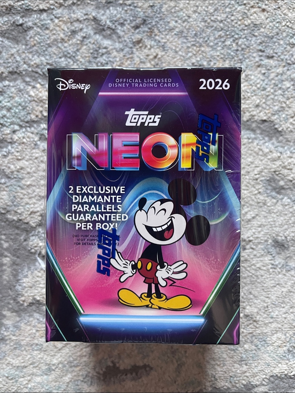 Topps Neon Disney Box with Pink, Purple, Yellow Artwork